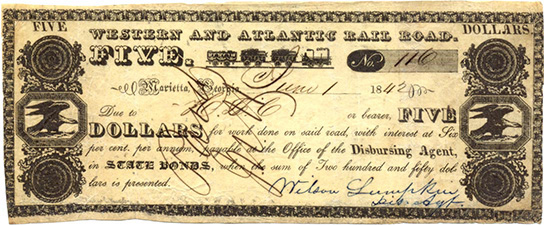 $5.00 T-3, FIVE DOLLARS across